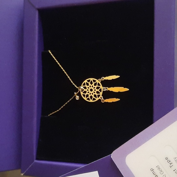 14kt Gold Diamond Dreamcatcher Necklace - Picture 4 of 10